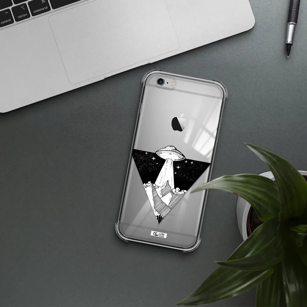a triangle with a ufo in the sky Apple iPhone 6S Clear PC Case