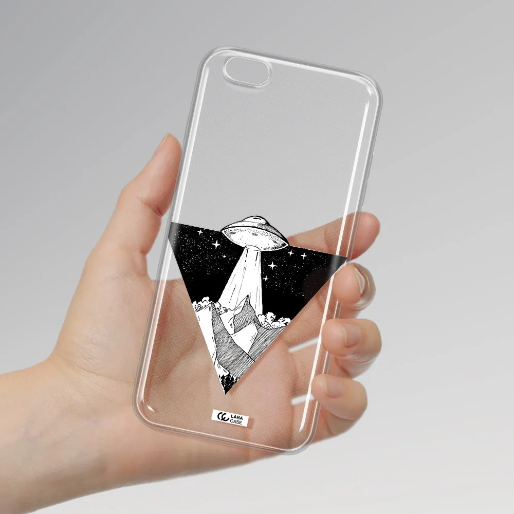 a triangle with a ufo in the sky Apple iPhone 6S Clear TPU Case
