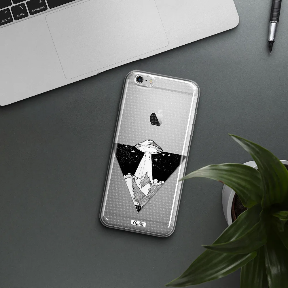 a triangle with a ufo in the sky Apple iPhone 6S Clear TPU Case