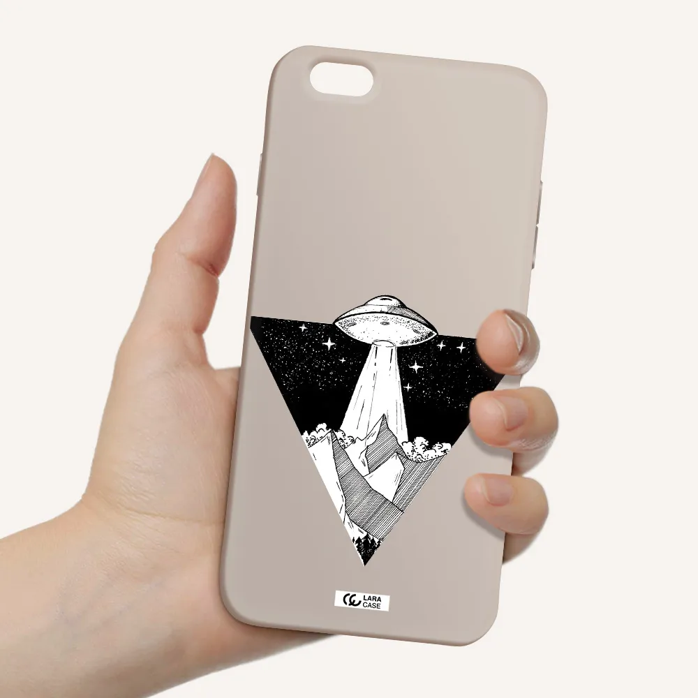 a triangle with a ufo in the sky Apple iPhone 6S Silicone Stone Case