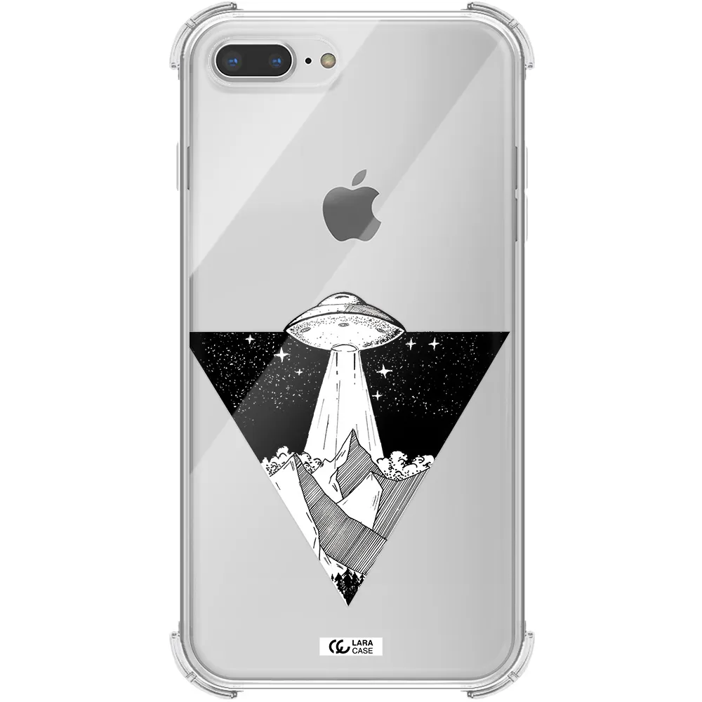 a triangle with a ufo in the sky Apple iPhone 7 plus Clear PC Case
