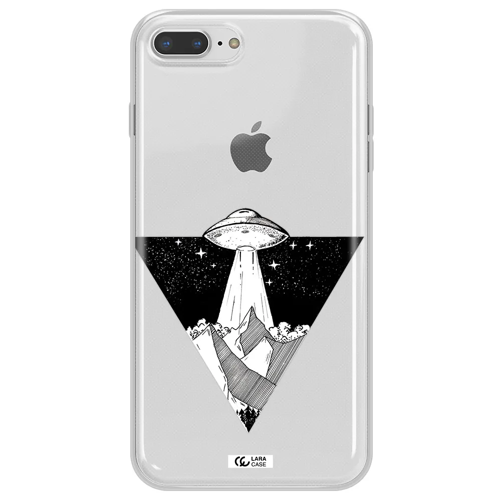a triangle with a ufo in the sky Apple iPhone 7 plus Clear TPU Case