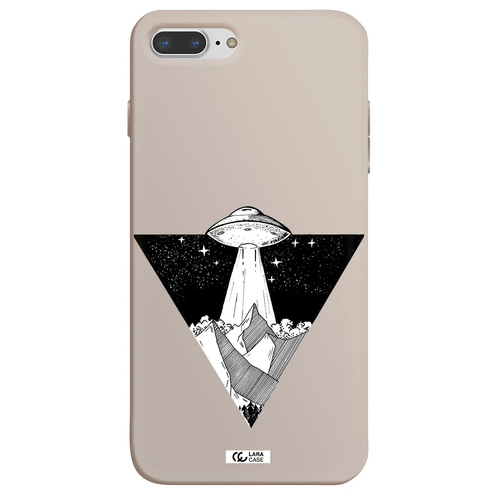a triangle with a ufo in the sky Apple iPhone 7 plus Silicone Stone Case