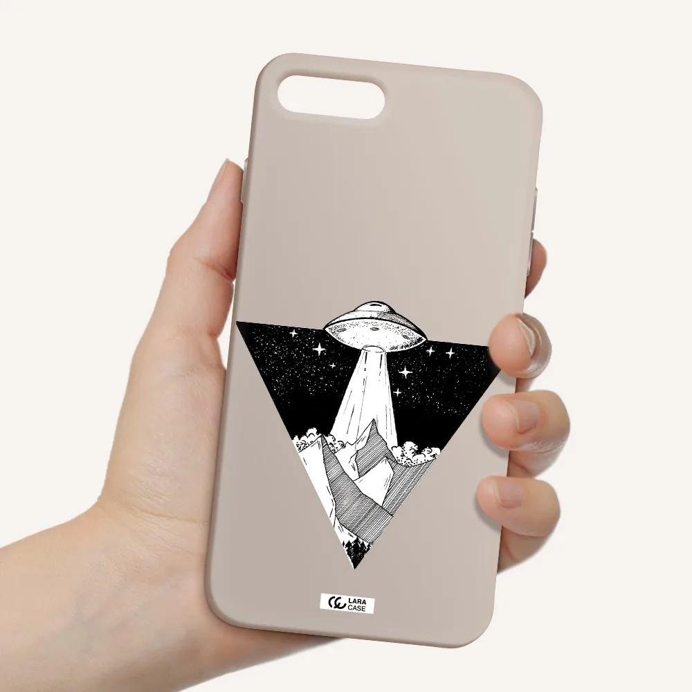 a triangle with a ufo in the sky Apple iPhone 7 plus Silicone Stone Case
