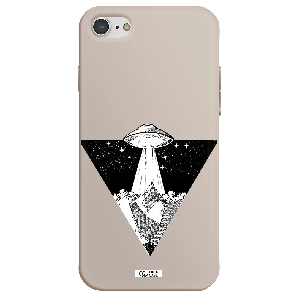 a triangle with a ufo in the sky Apple iPhone 7 Silicone Stone Case
