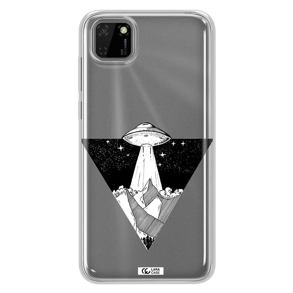 a triangle with a ufo in the sky Huawei Honor 9S Clear TPU Case