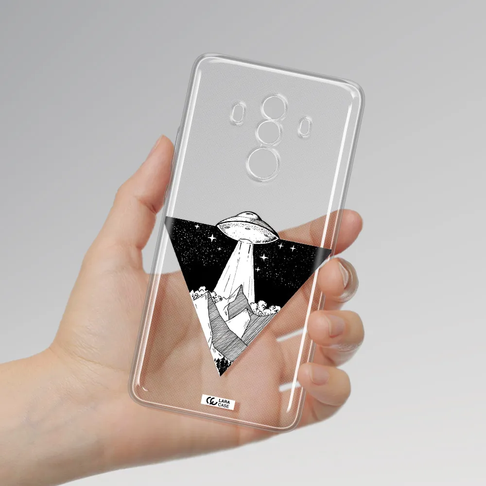 a triangle with a ufo in the sky Huawei Mate 10 Clear TPU Case