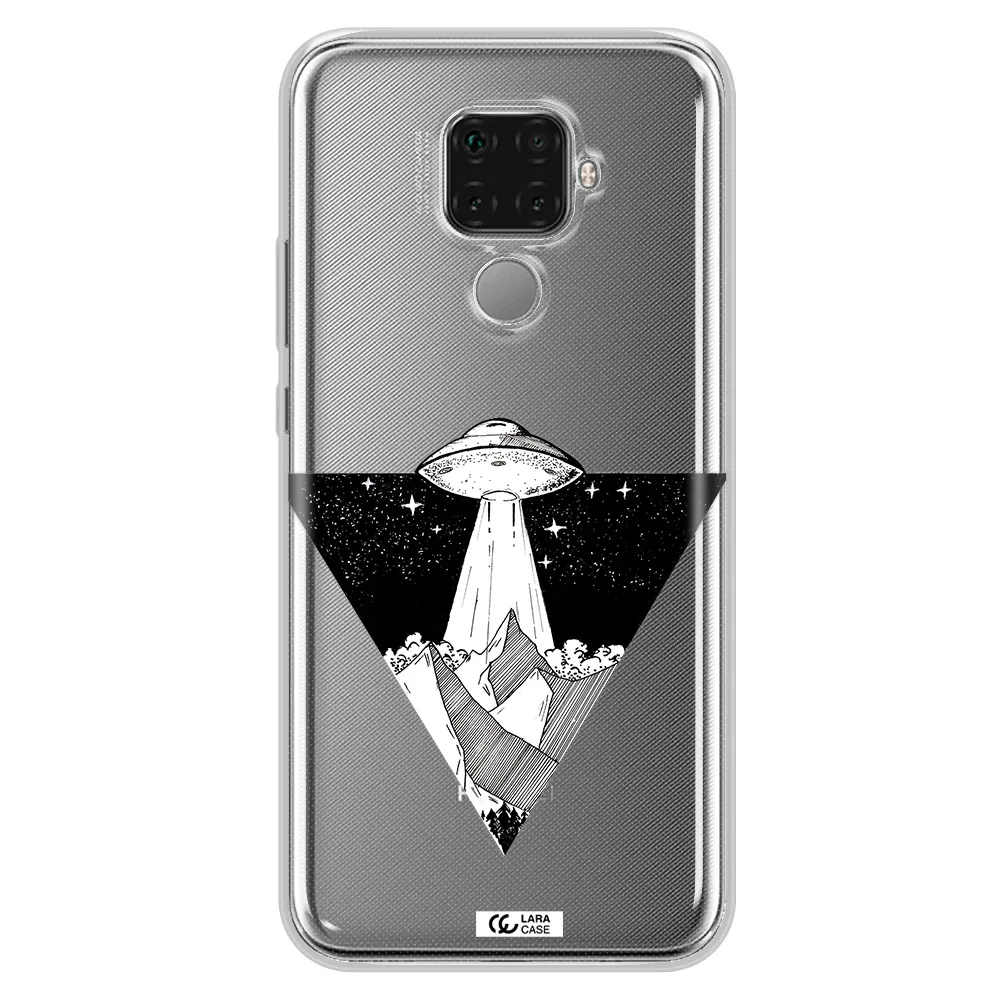 a triangle with a ufo in the sky Huawei Mate 30 Lite Clear TPU Case