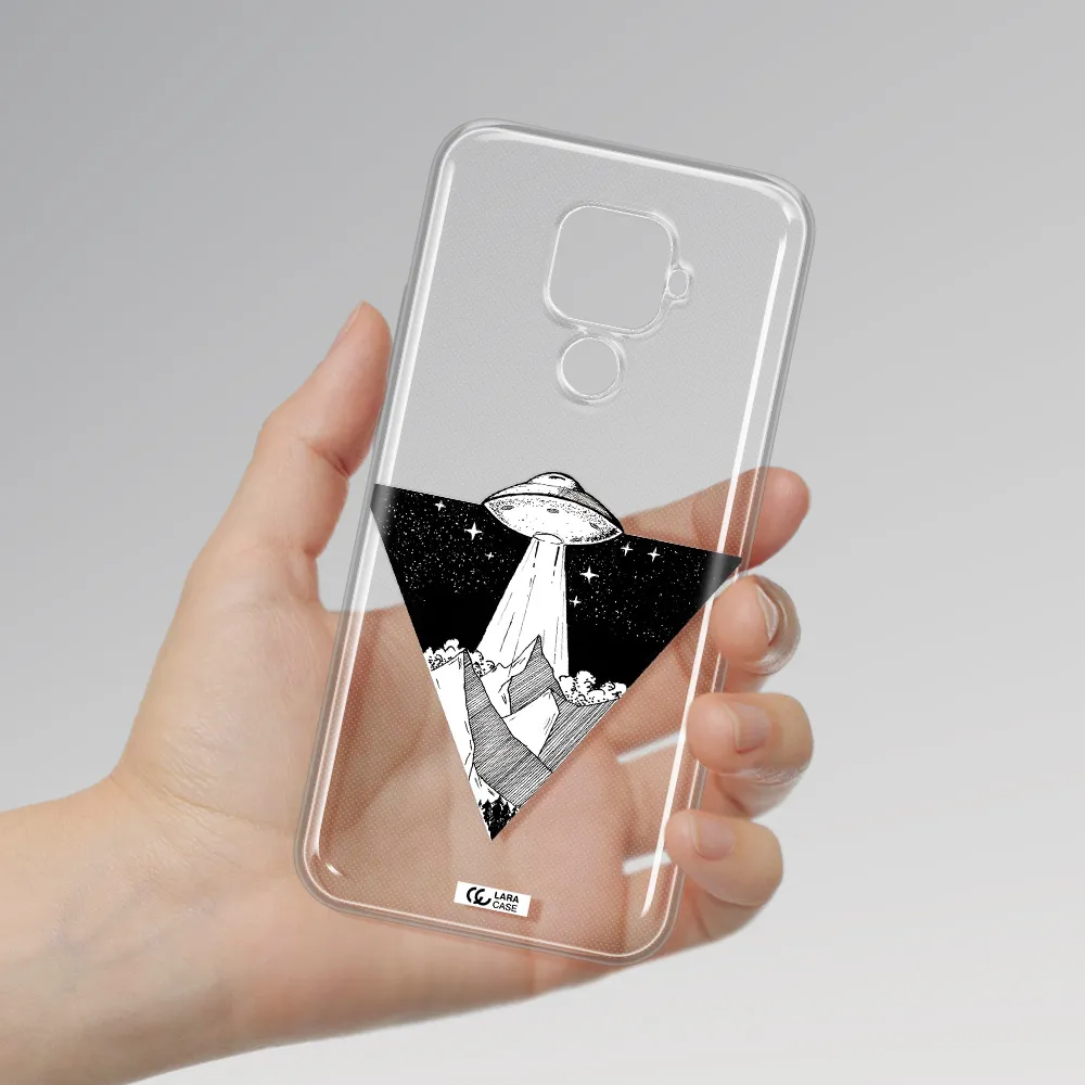 a triangle with a ufo in the sky Huawei Mate 30 Lite Clear TPU Case