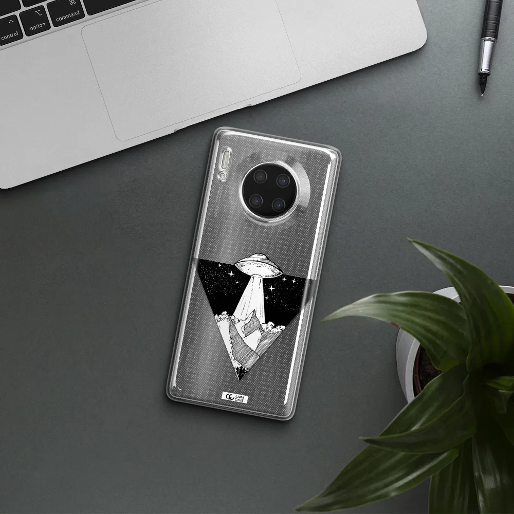 a triangle with a ufo in the sky Huawei Mate 30 Pro Clear TPU Case