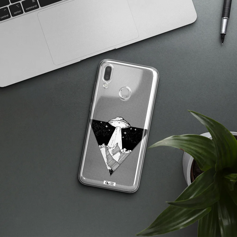 a triangle with a ufo in the sky Huawei P Smart 2019 Clear TPU Case