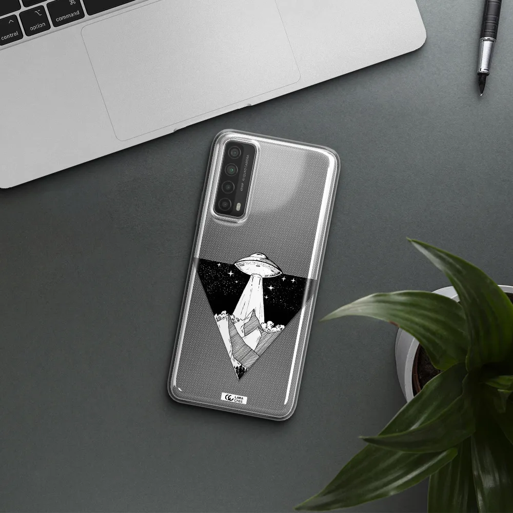 a triangle with a ufo in the sky Huawei P Smart 2021 Clear TPU Case
