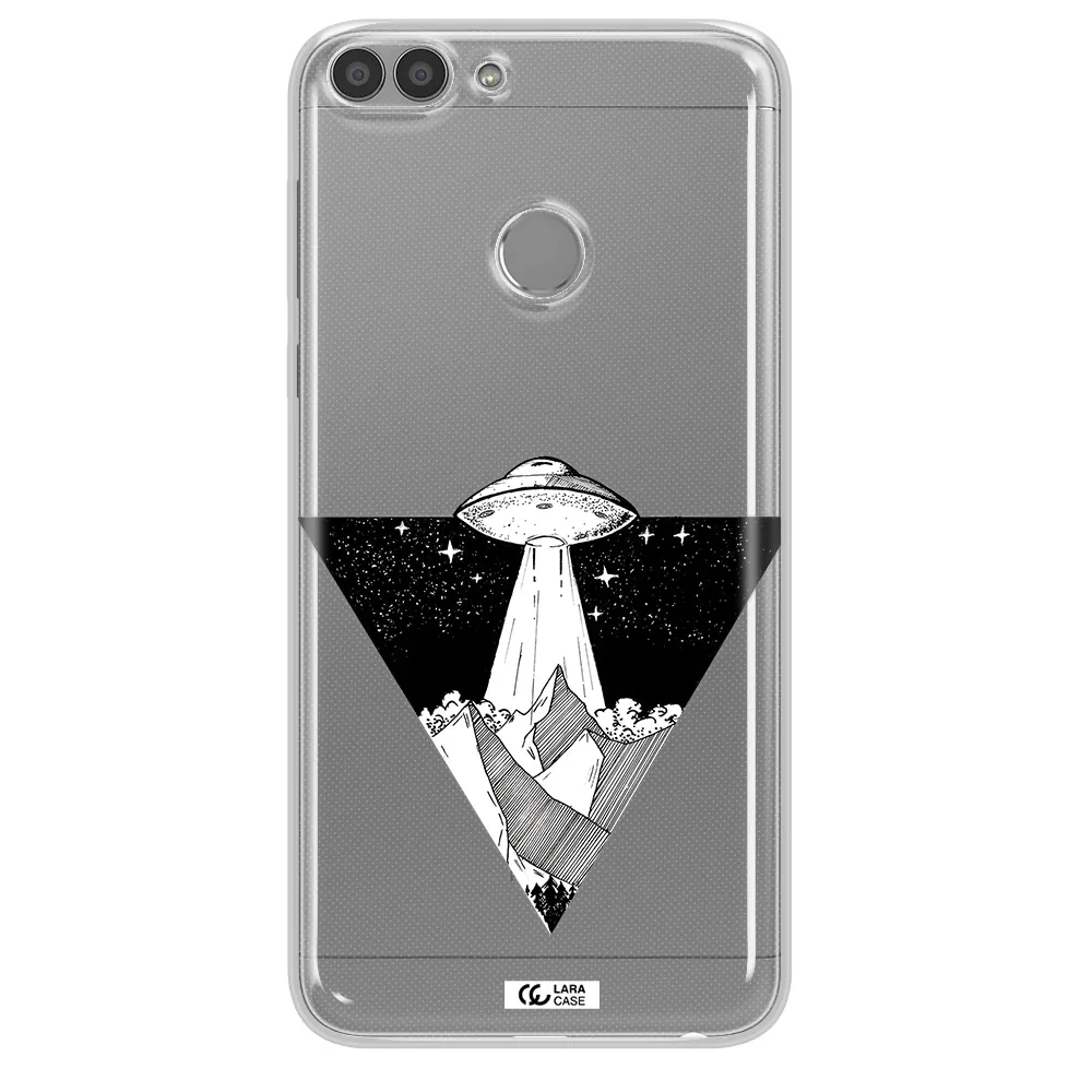 a triangle with a ufo in the sky Huawei P Smart Clear TPU Case