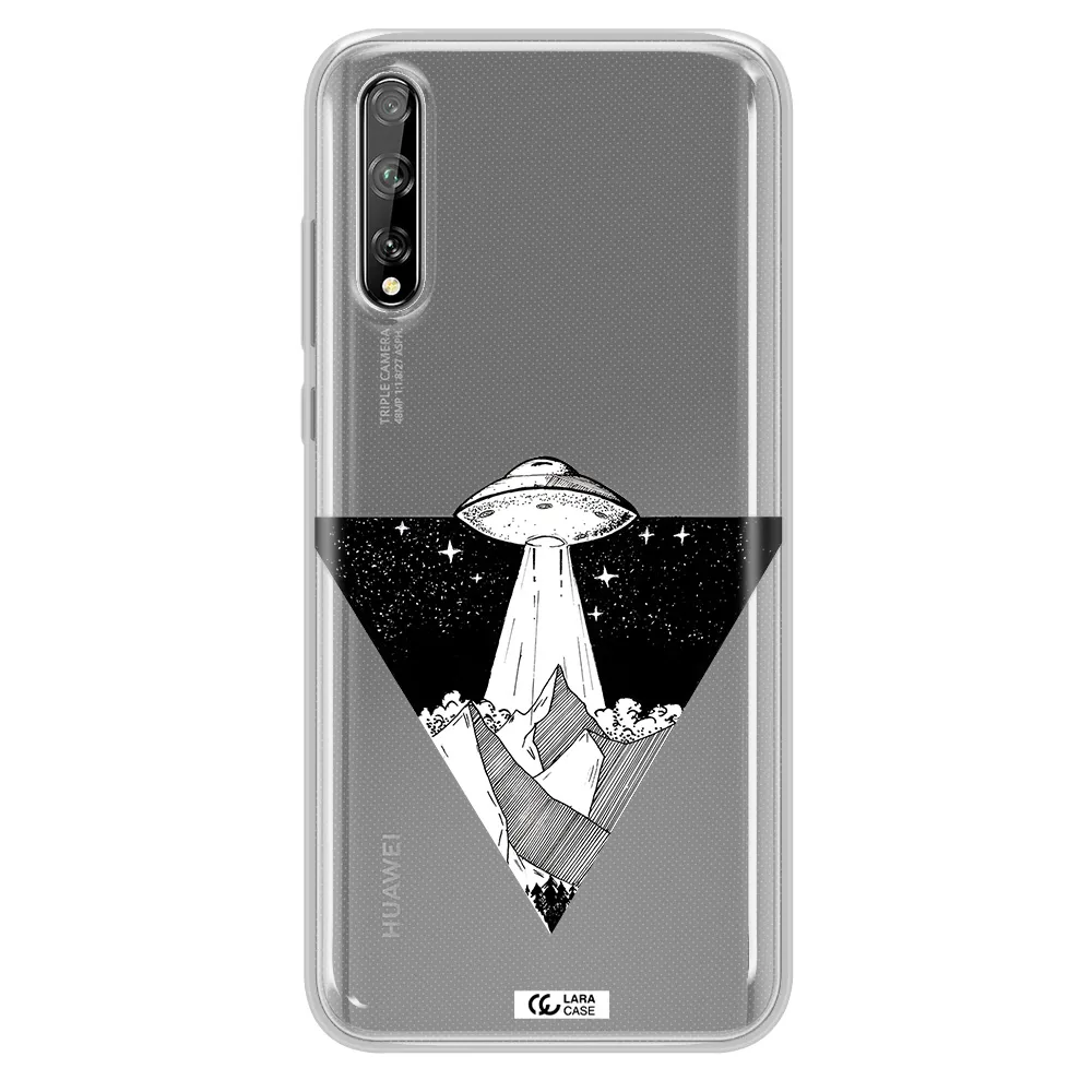 a triangle with a ufo in the sky Huawei P Smart S Clear TPU Case