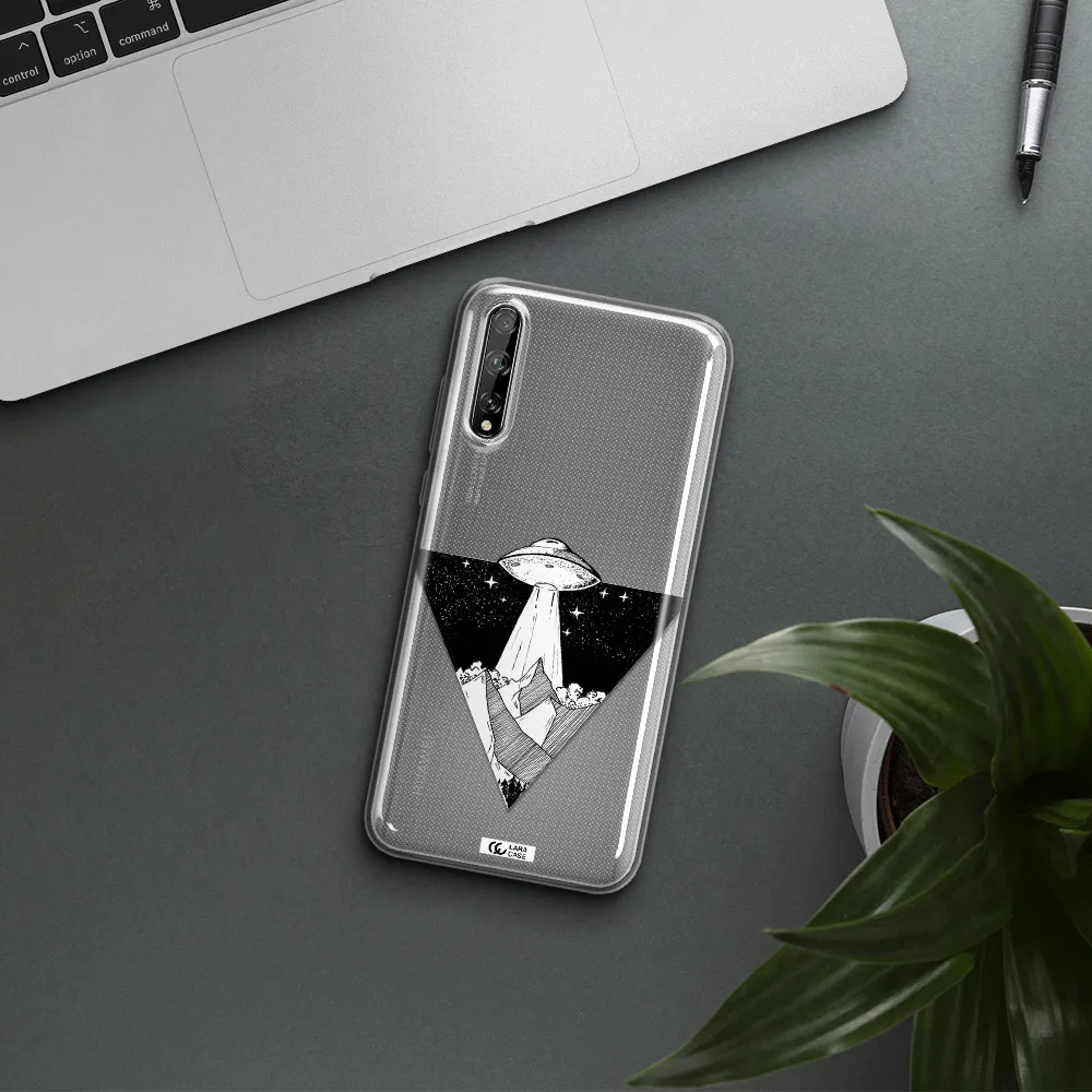 a triangle with a ufo in the sky Huawei P Smart S Clear TPU Case