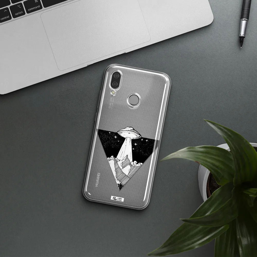 a triangle with a ufo in the sky Huawei P20 Lite Clear TPU Case