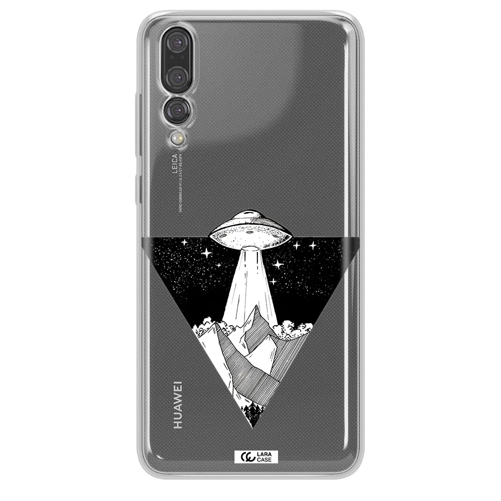 a triangle with a ufo in the sky Huawei P20 Pro Clear TPU Case