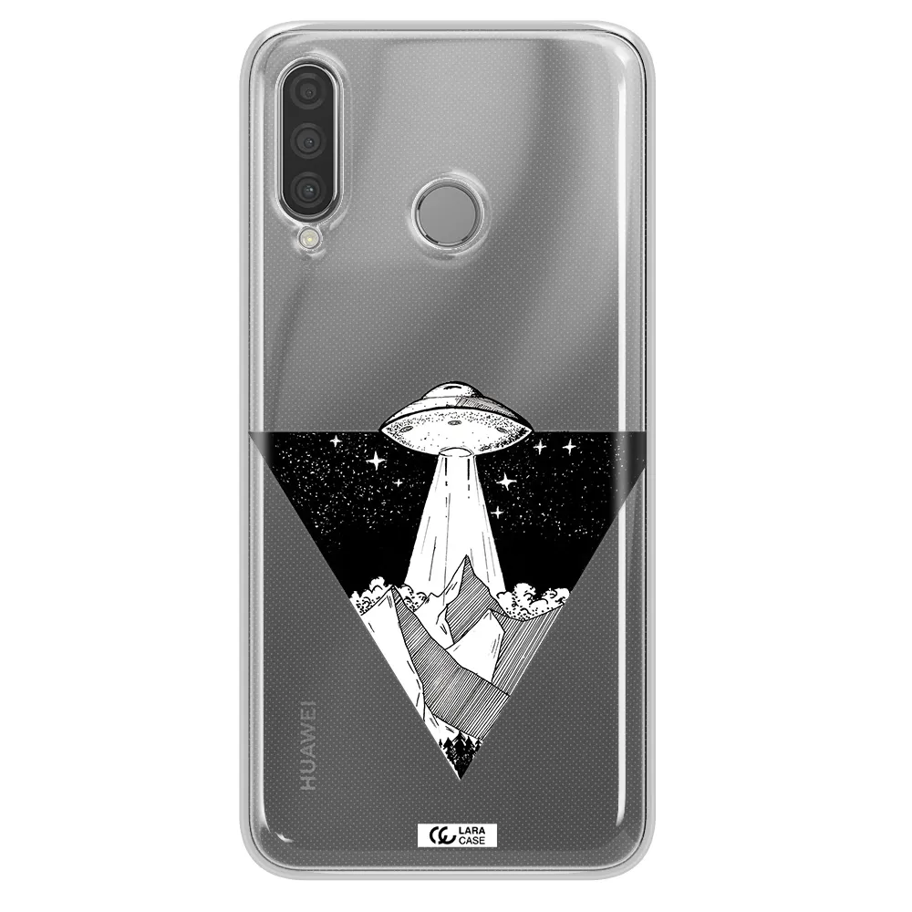 a triangle with a ufo in the sky Huawei P30 Lite Clear TPU Case