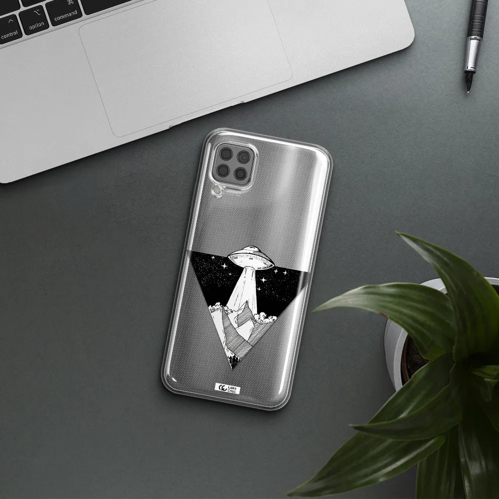 a triangle with a ufo in the sky Huawei P40 Lite Clear TPU Case