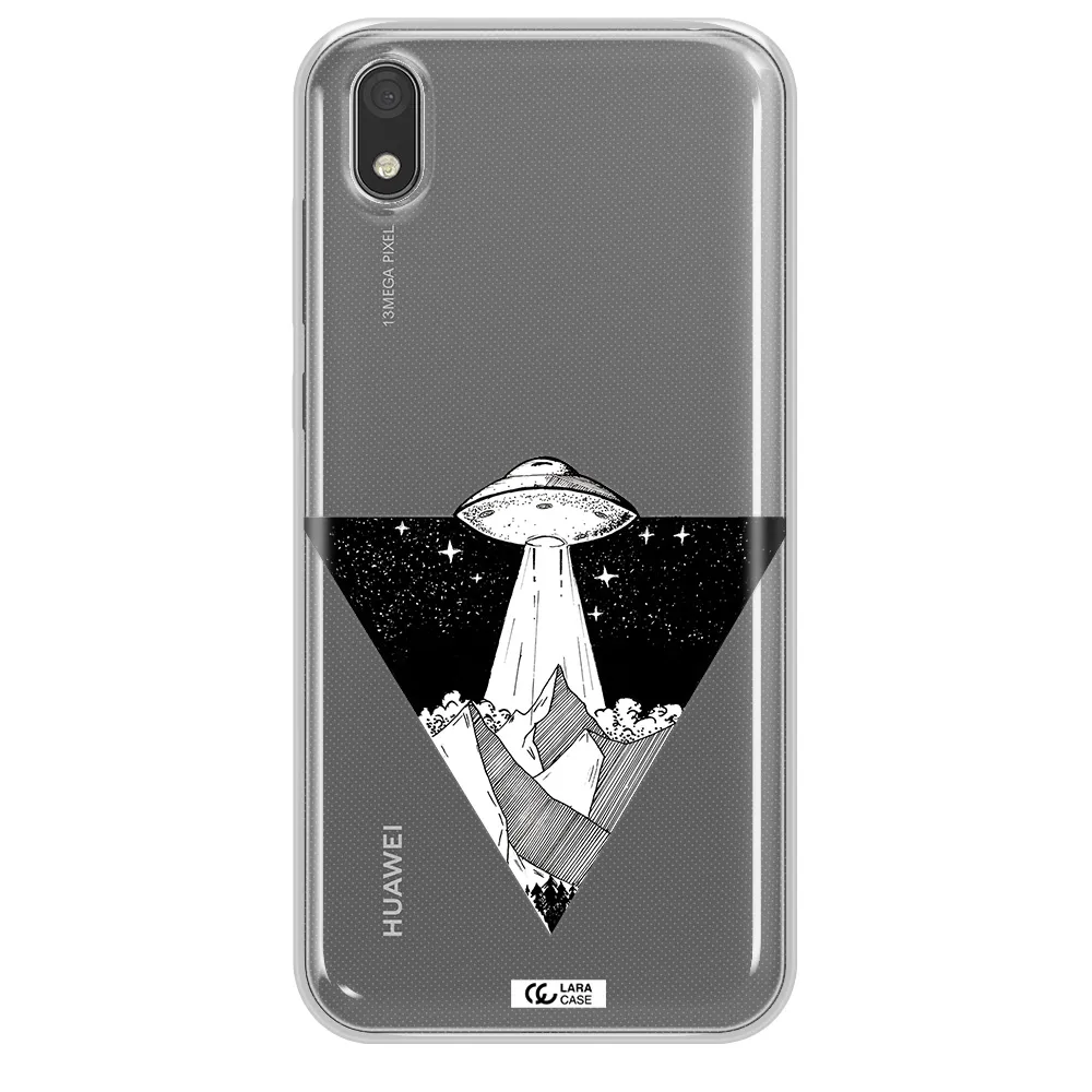 a triangle with a ufo in the sky Huawei Y5 2019 Clear TPU Case