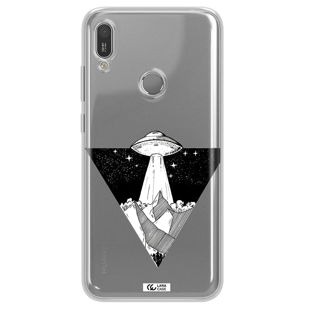 a triangle with a ufo in the sky Huawei Y6 2019 Clear TPU Case