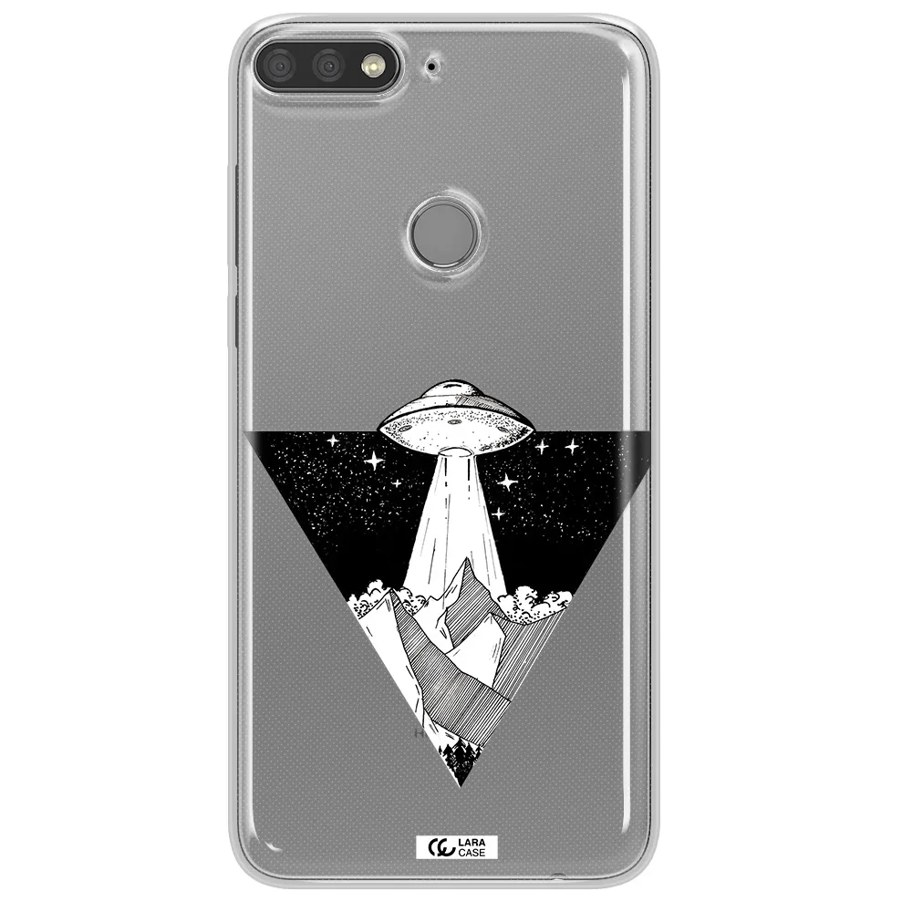 a triangle with a ufo in the sky Huawei Y7 Prime 2018 Clear TPU Case