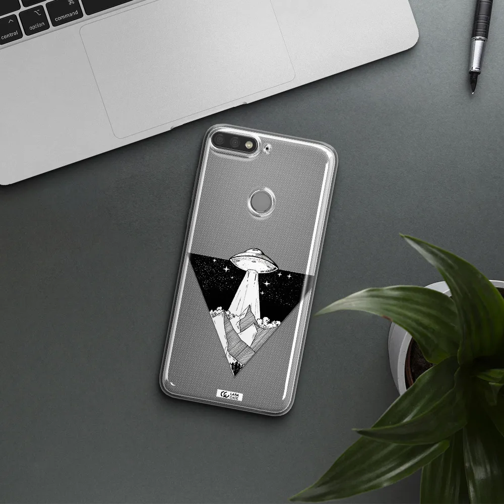 a triangle with a ufo in the sky Huawei Y7 Prime 2018 Clear TPU Case