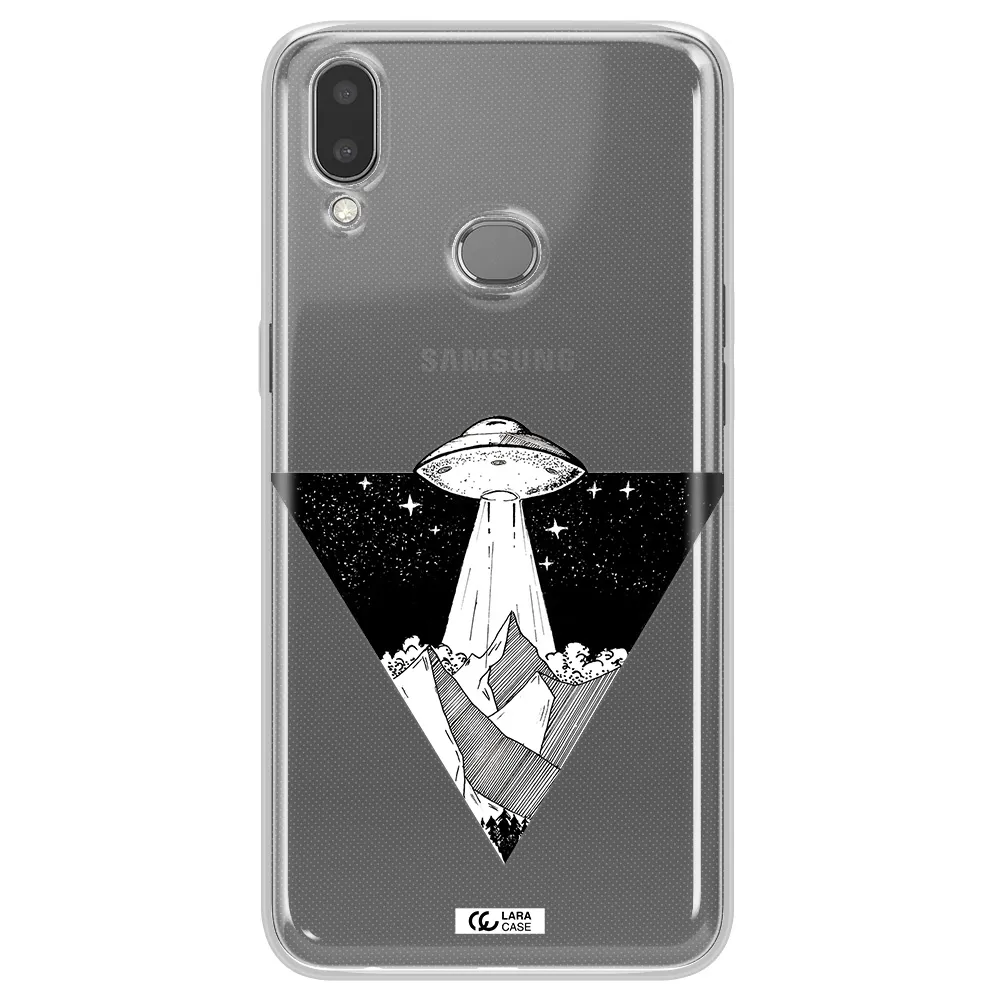 a triangle with a ufo in the sky Samsung A10S Clear TPU Case