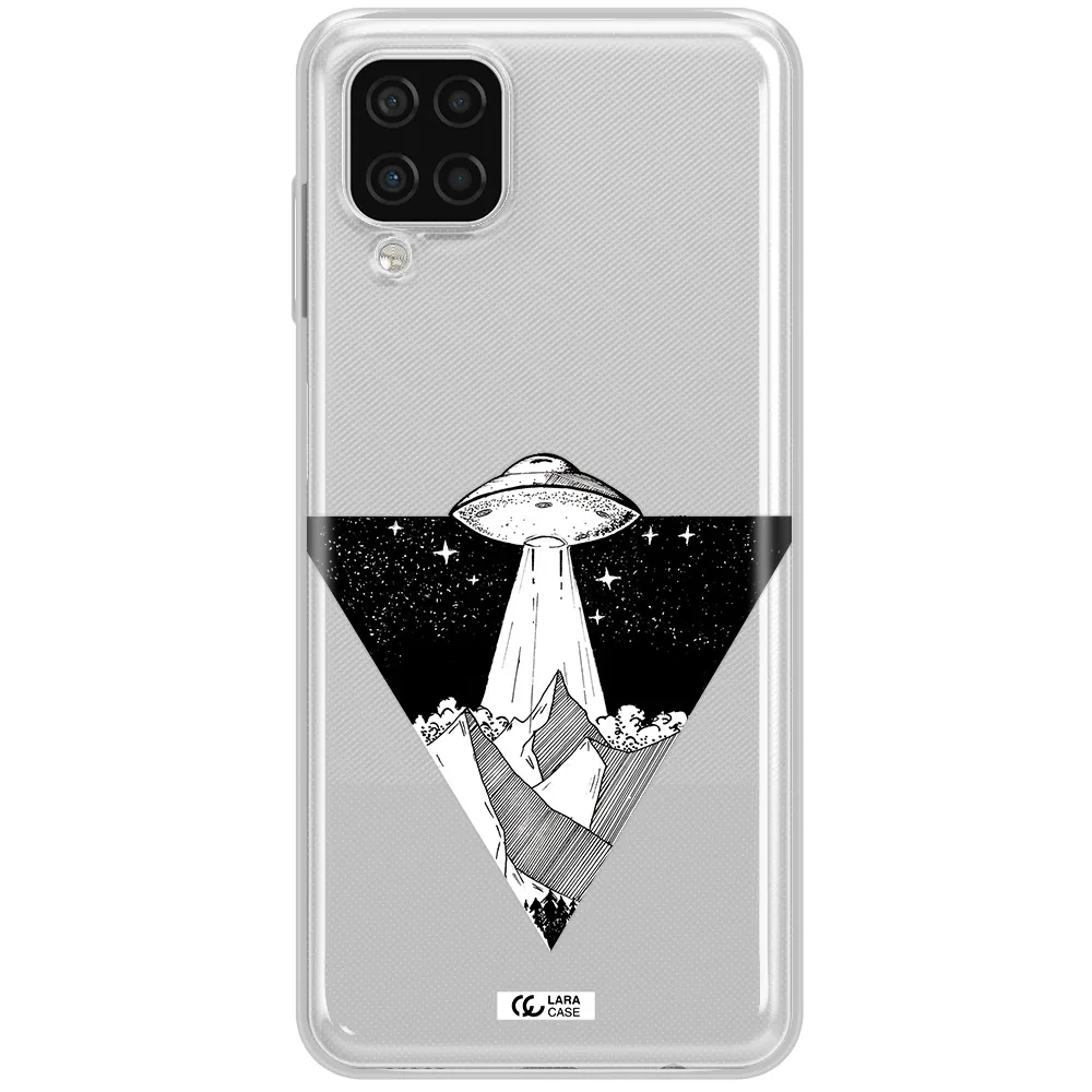 a triangle with a ufo in the sky Samsung A12 4g Clear TPU Case