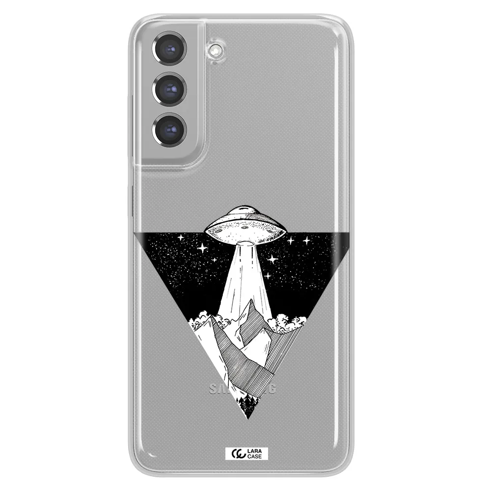 a triangle with a ufo in the sky Samsung A21 Fe Clear TPU Case
