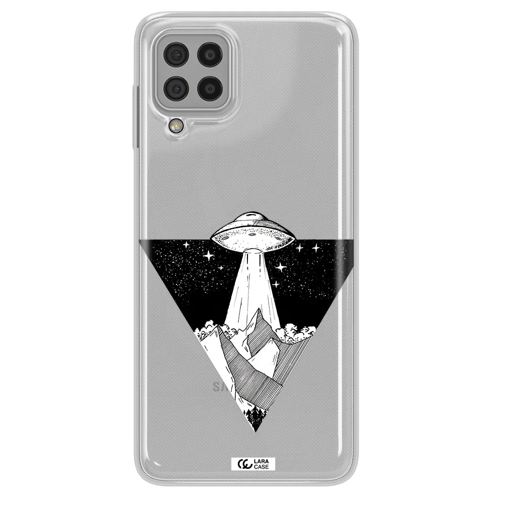 a triangle with a ufo in the sky Samsung A22 4g Clear TPU Case