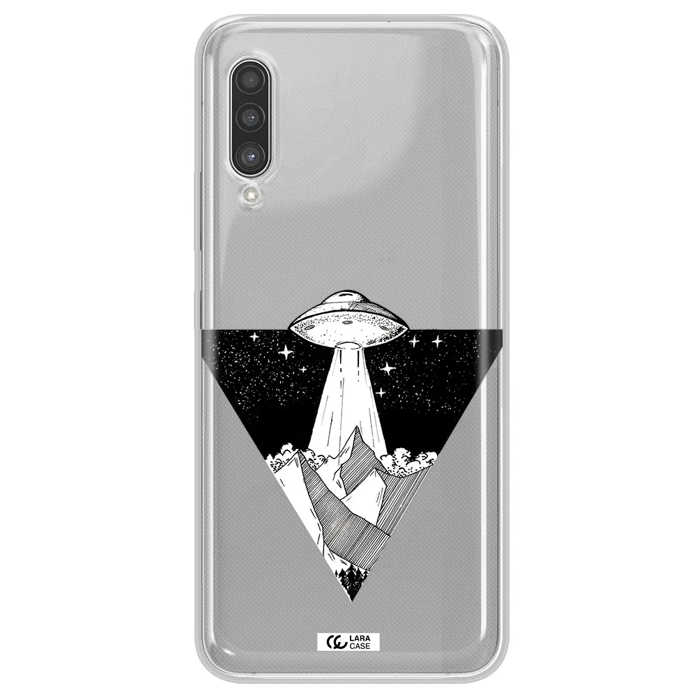 a triangle with a ufo in the sky Samsung A90 Clear TPU Case