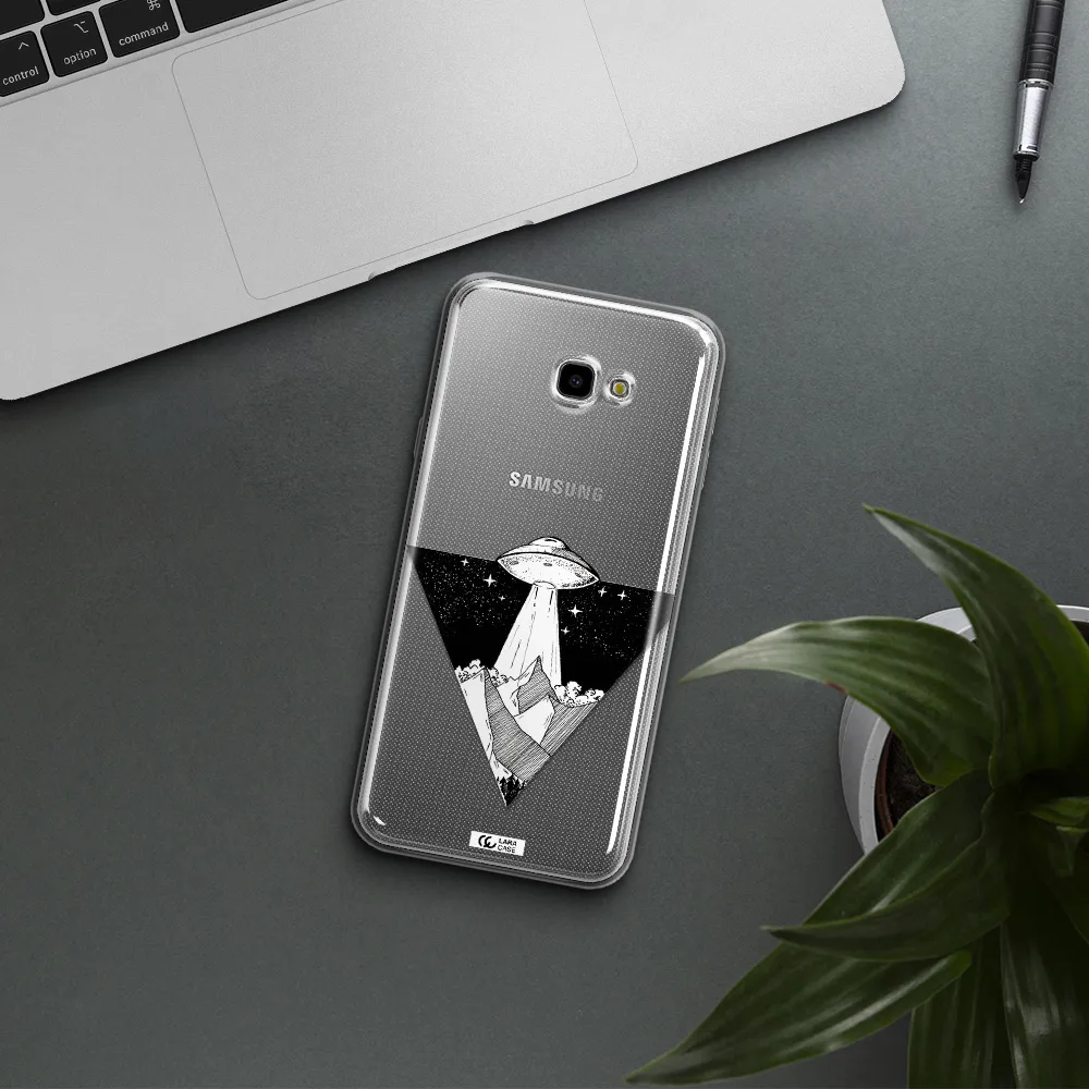 a triangle with a ufo in the sky Samsung J4 Plus Clear TPU Case