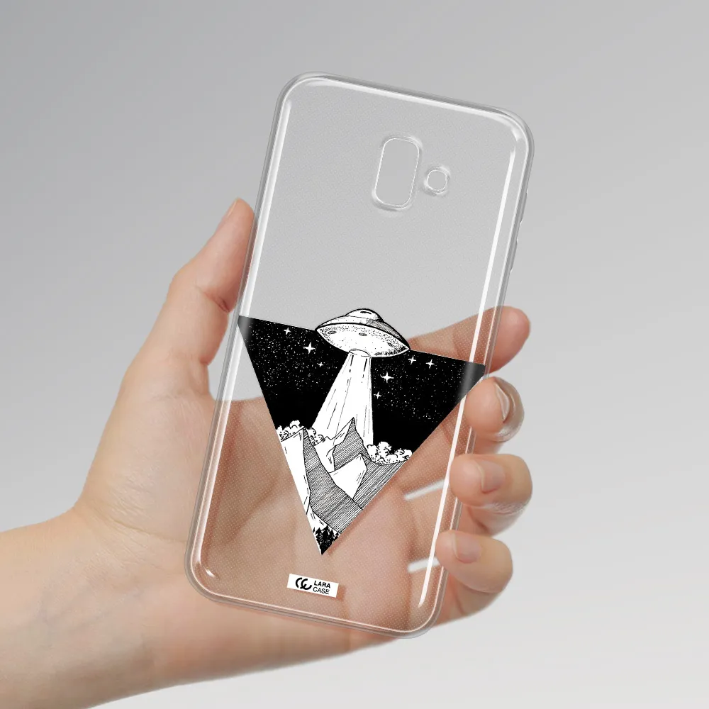 a triangle with a ufo in the sky Samsung J6 Plus Clear TPU Case