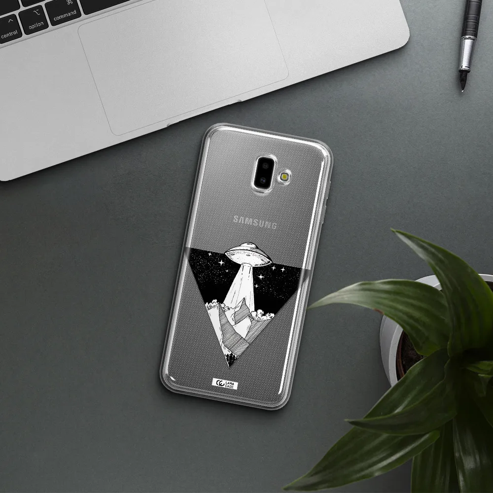 a triangle with a ufo in the sky Samsung J6 Plus Clear TPU Case