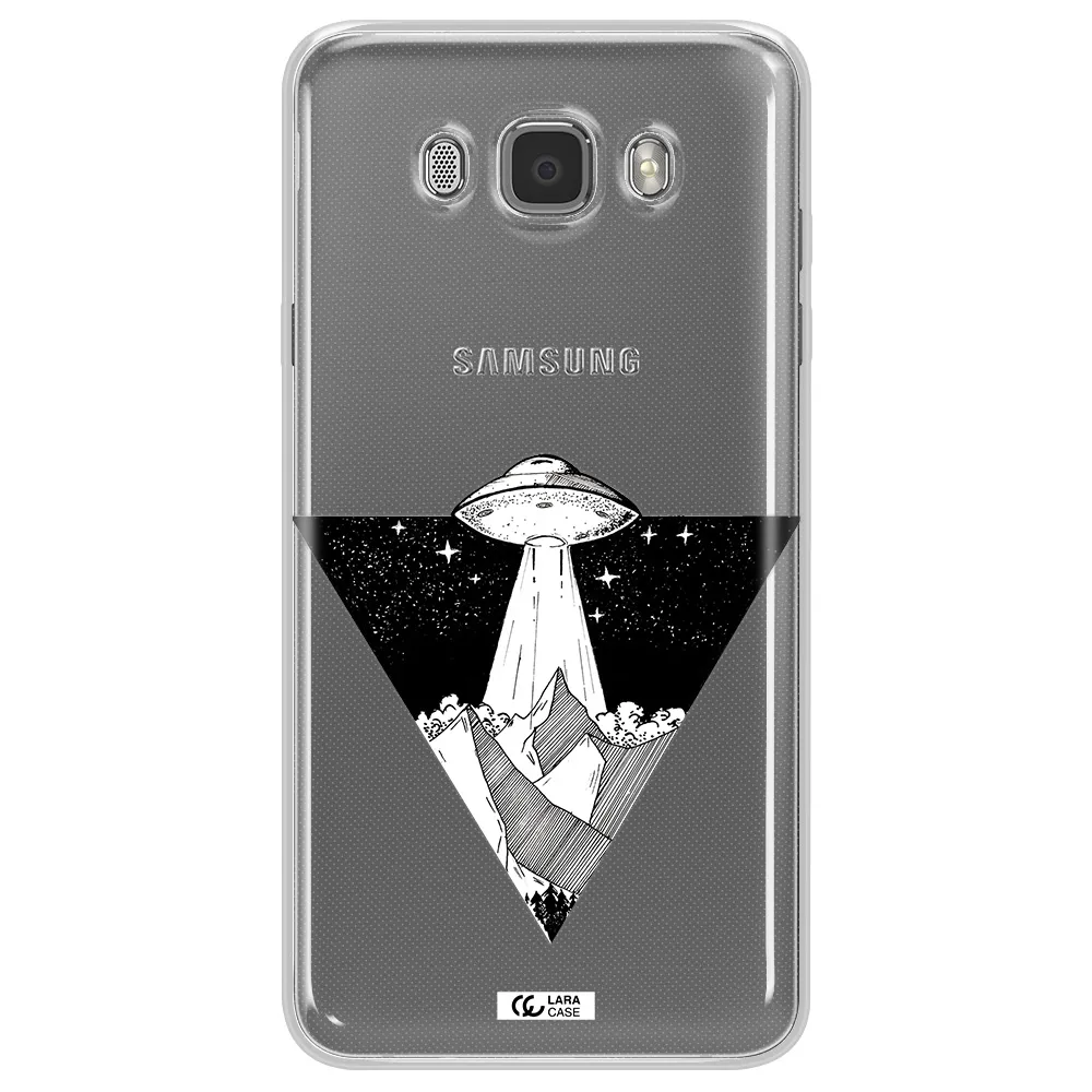 a triangle with a ufo in the sky Samsung J7 2016 Clear TPU Case