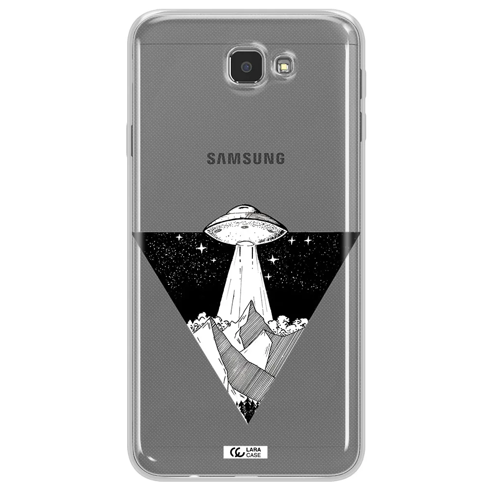 a triangle with a ufo in the sky Samsung J7 Prim Clear TPU Case