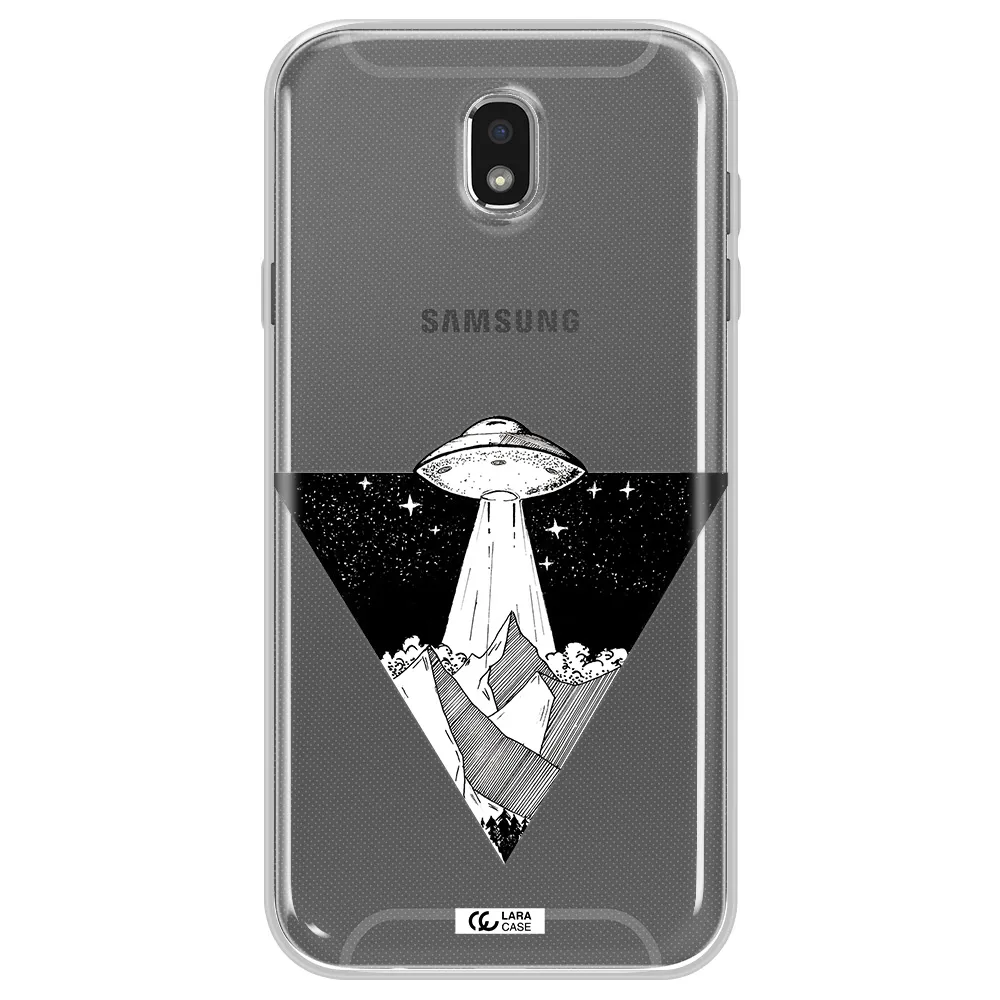 a triangle with a ufo in the sky Samsung J7 Pro Clear TPU Case