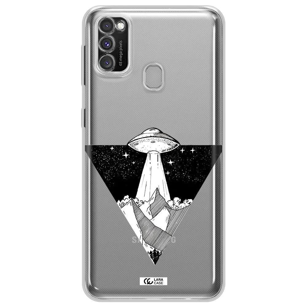 a triangle with a ufo in the sky Samsung M30S Clear TPU Case