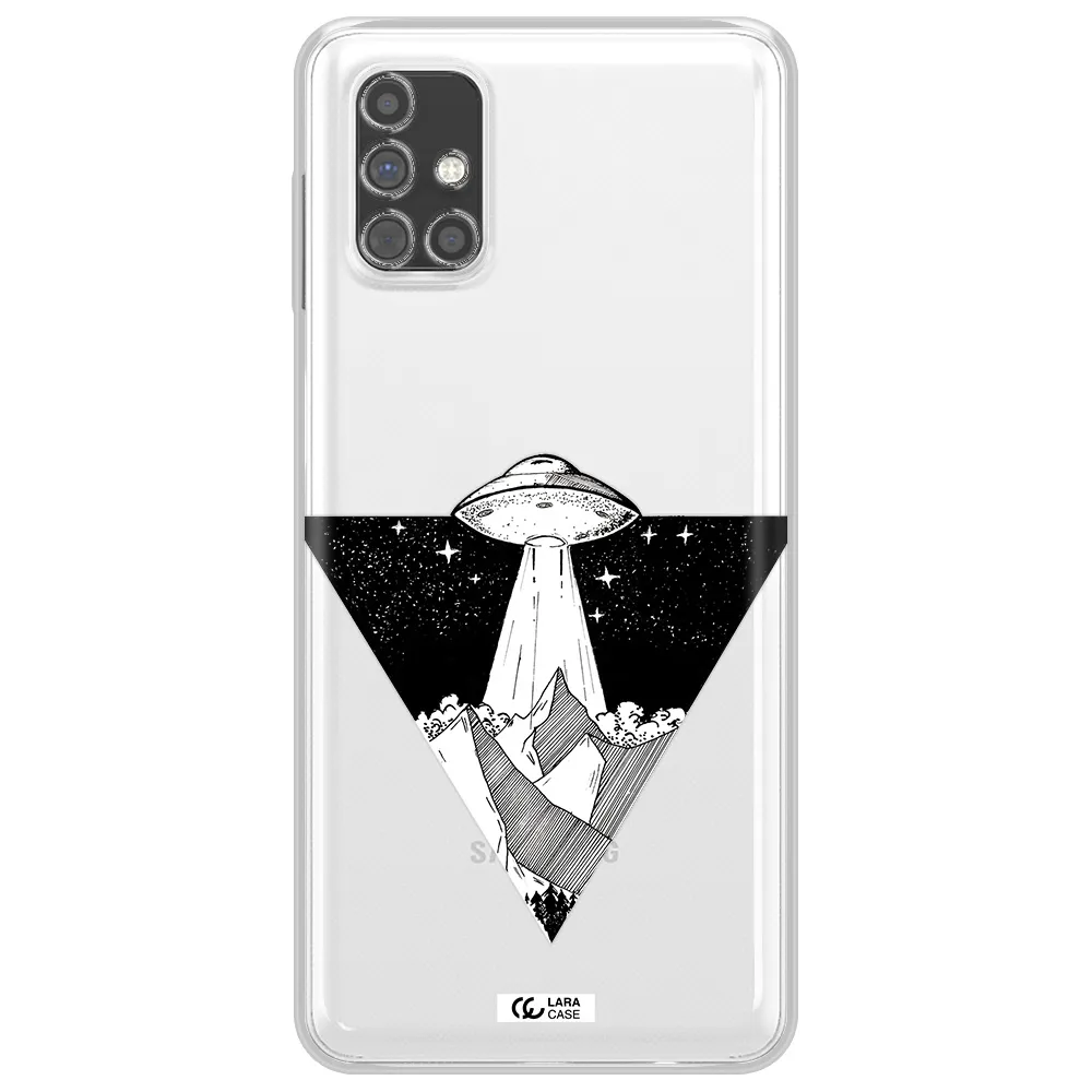 a triangle with a ufo in the sky Samsung M31S Clear TPU Case