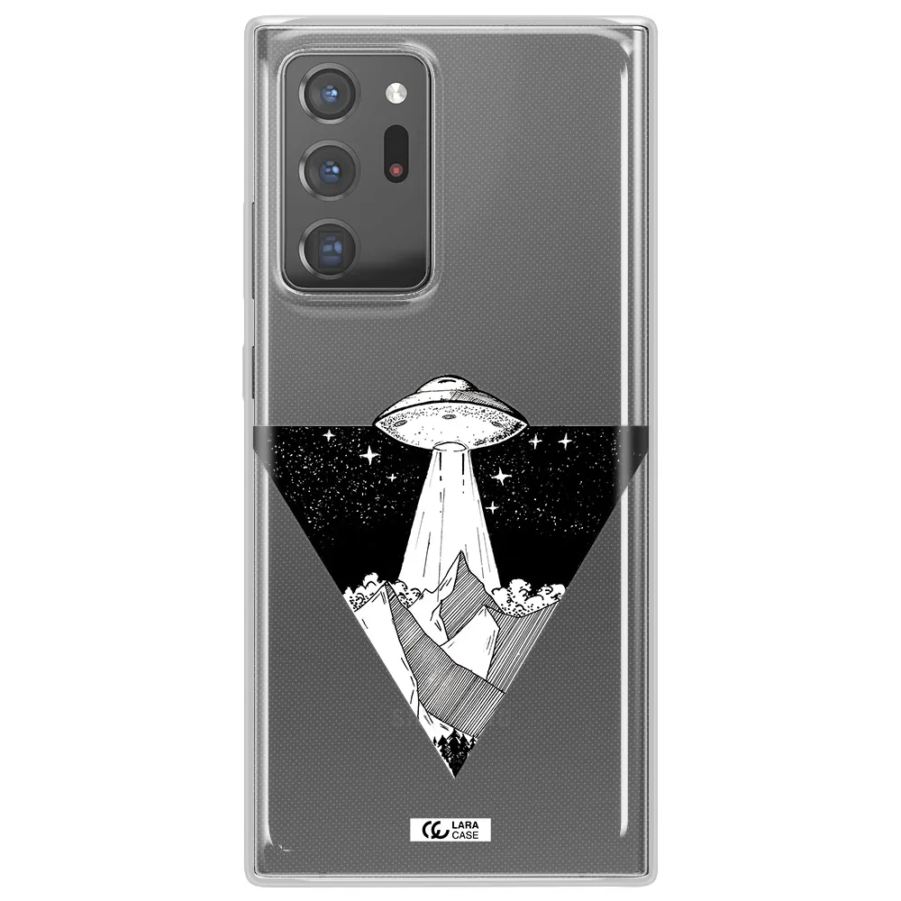 a triangle with a ufo in the sky Samsung Note 20 Ultra Clear TPU Case