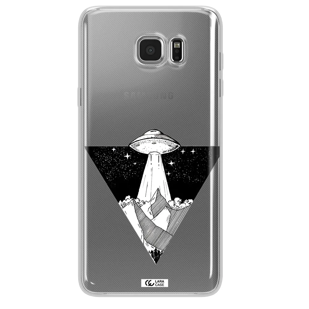 a triangle with a ufo in the sky Samsung Note 5 Clear TPU Case
