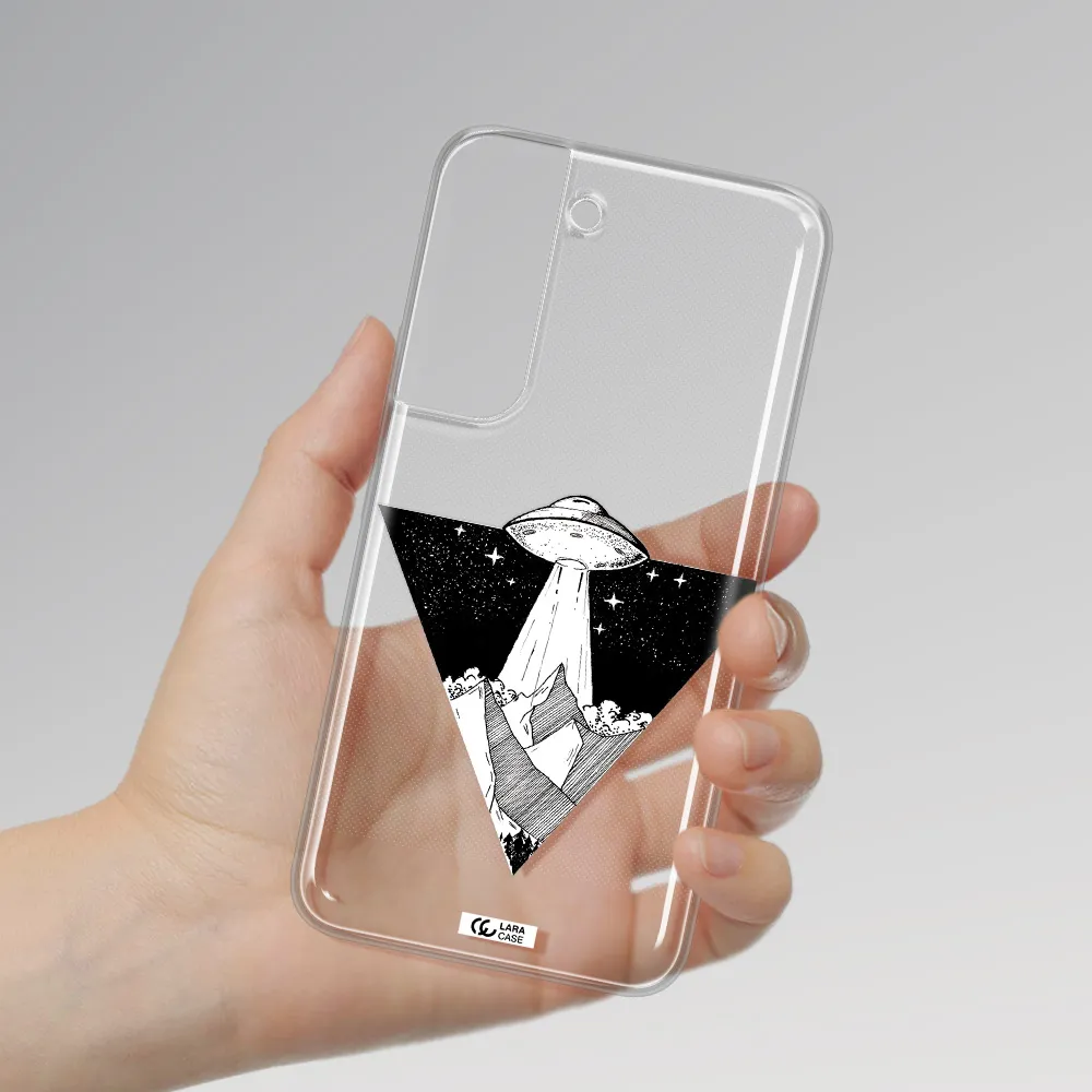 a triangle with a ufo in the sky Samsung S 22 Clear TPU Case