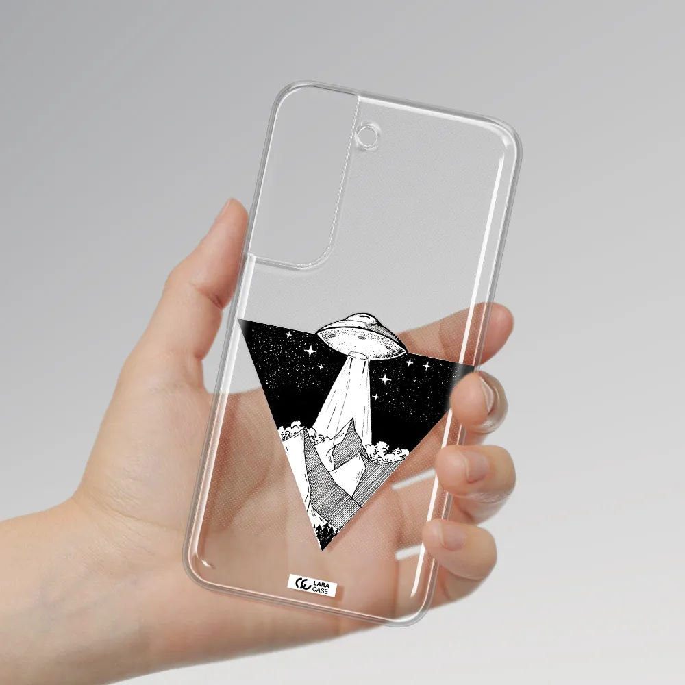 a triangle with a ufo in the sky Samsung S 22 Plus Clear TPU Case