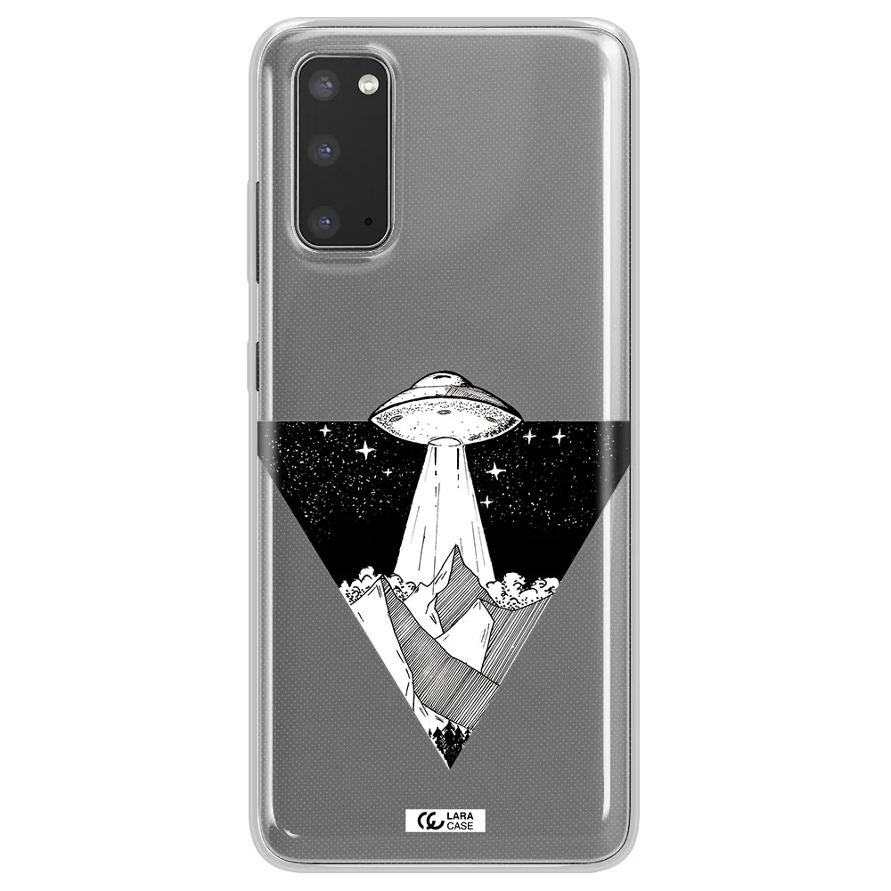 a triangle with a ufo in the sky Samsung S20 Clear TPU Case