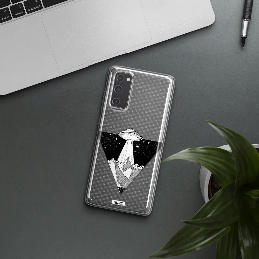 a triangle with a ufo in the sky Samsung S20 Fe Clear TPU Case