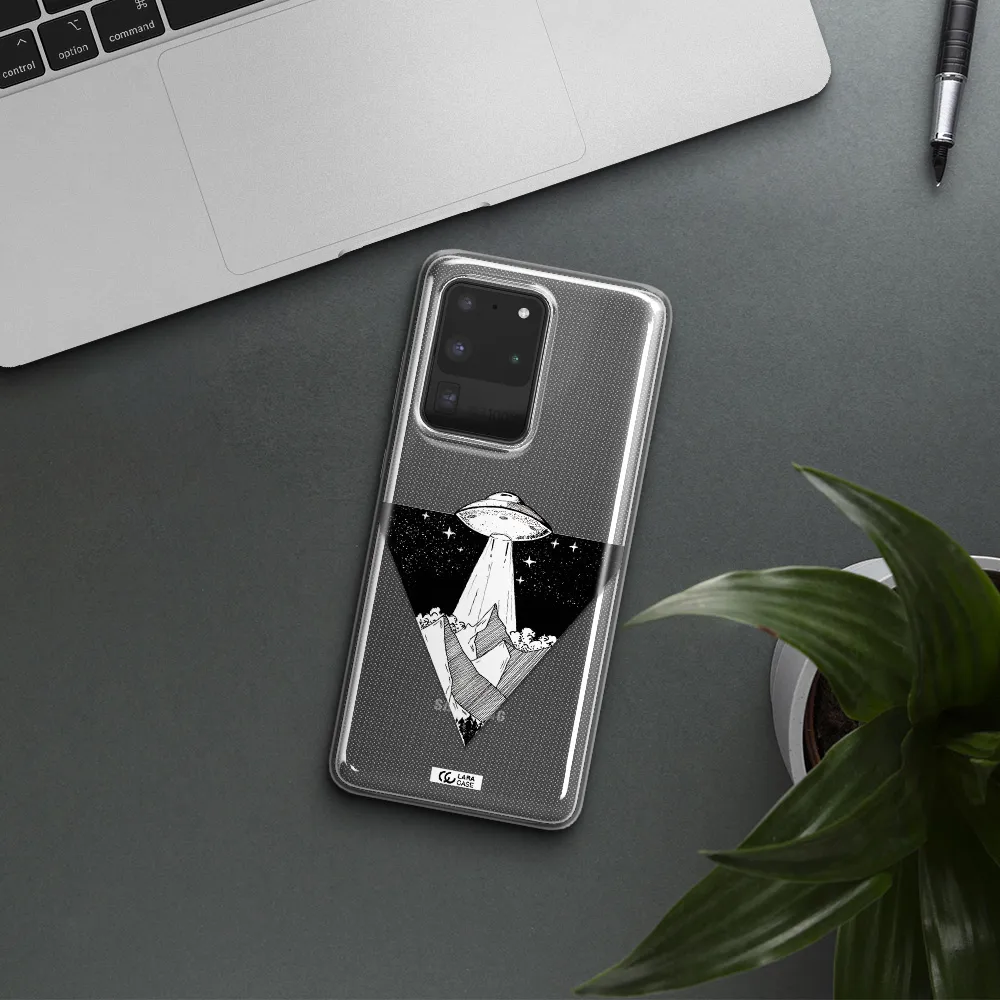 a triangle with a ufo in the sky Samsung S20 Ultra Clear TPU Case