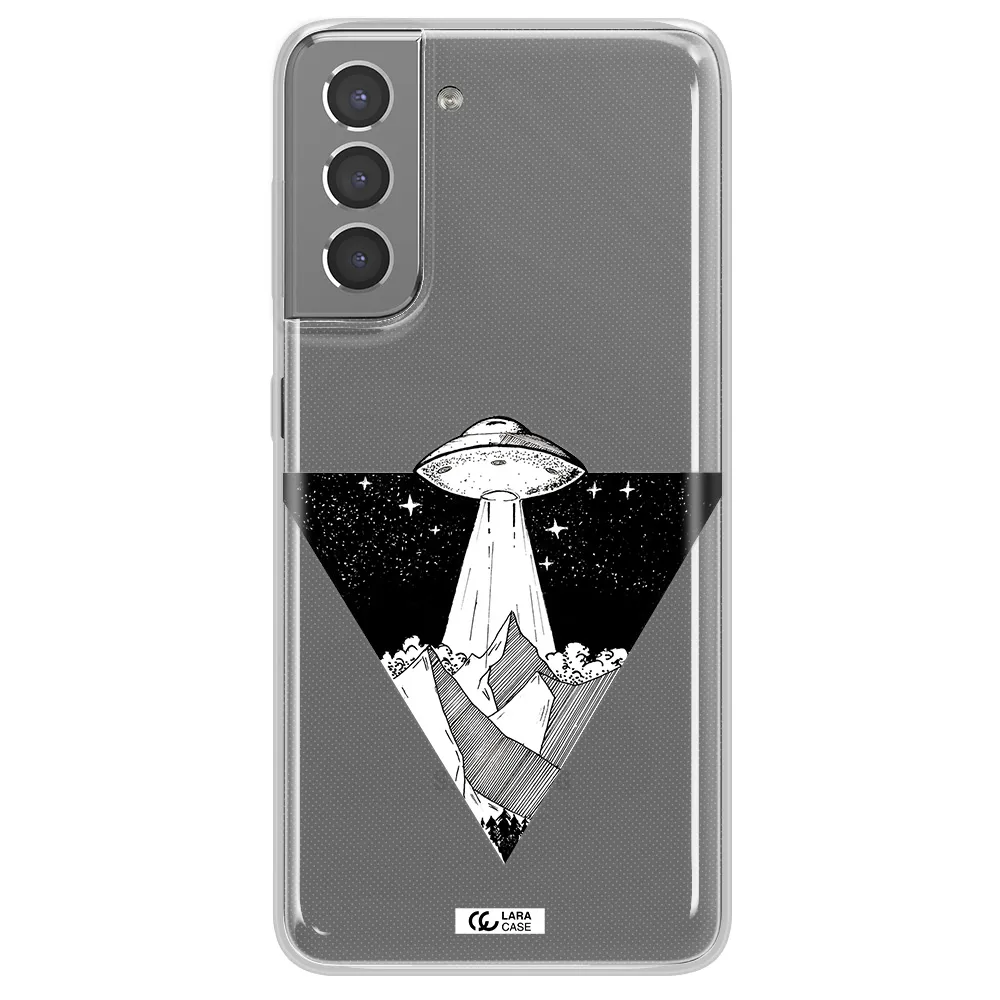 a triangle with a ufo in the sky Samsung S21 Plus Clear TPU Case