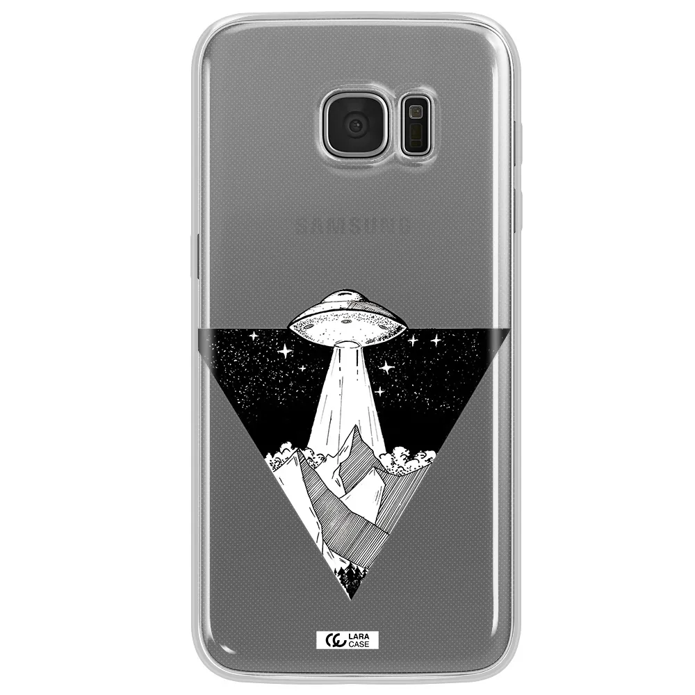 a triangle with a ufo in the sky Samsung S7 Edge Clear TPU Case