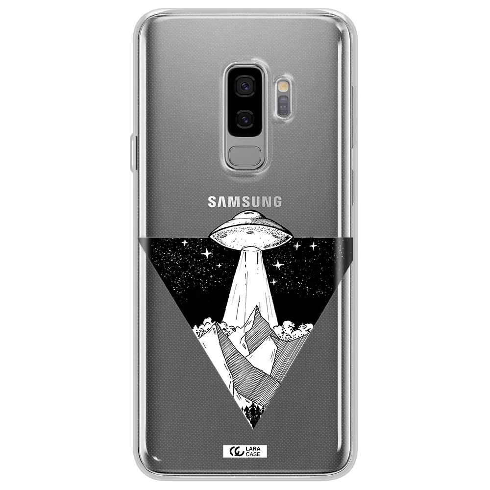 a triangle with a ufo in the sky Samsung S9 Plus Clear TPU Case